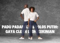 Banner pria dan wanita bergaya clean look memakai kaos putih polos