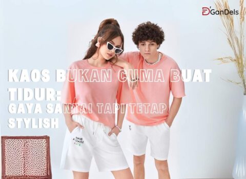 Orang memakai kaos polos santai dengan tampilan stylish