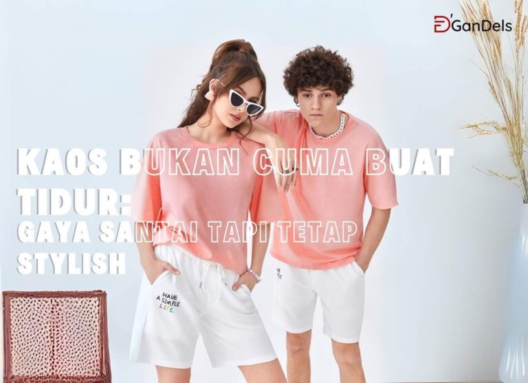 Orang memakai kaos polos santai dengan tampilan stylish