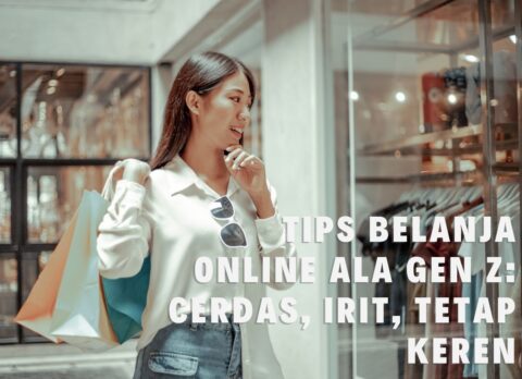 Ilustrasi Gen Z sedang belanja online dengan gaya cerdas, hemat, dan tetap keren