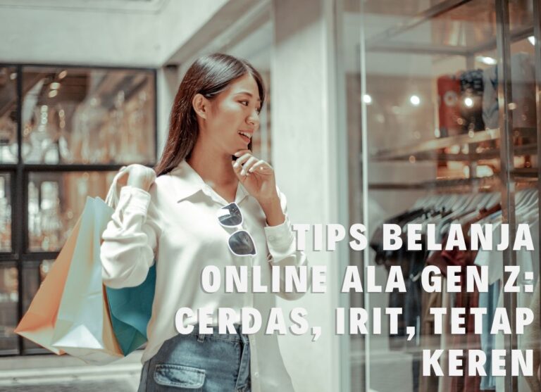 Ilustrasi Gen Z sedang belanja online dengan gaya cerdas, hemat, dan tetap keren