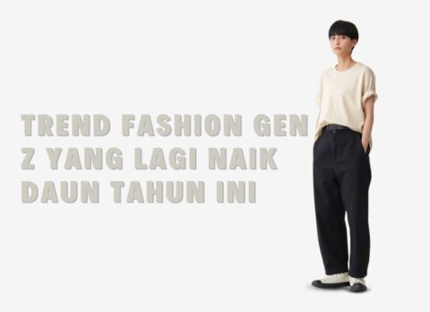 Ilustrasi estetik Gen Z memakai kaos polos oversize dengan gaya kasual tahun 2025, latar pastel dan nuansa retro