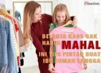 Banner artikel Belanja Kaos Gak Harus Mahal dengan tips hemat pintar untuk ibu rumah tangga