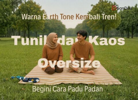 Warna earth tone kembali tren dengan padu padan tunik dan kaos oversize kekinian