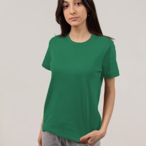 Kaos Cewek Pendek Cotton Combed 30s dan 24s Warna Stone Green