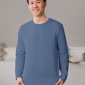 Kaos pria warna denim blue dari DGandels untuk gaya santai maskulin