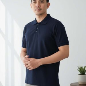 Kaos Polo warna navy Dgandels dengan bahan lembut dan casual